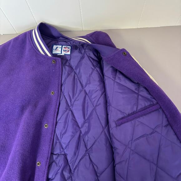 Vintage Minnesota Vikings Varsity Jacket XXL Men’s Logo Athletic Wool Leather - Picture 7 of 11